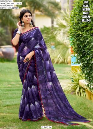 Lightweight Mul Mul Cotton Traditional Saree