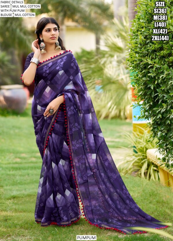 Lightweight Mul Mul Cotton Traditional Saree