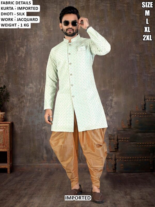 Imported Jacquard Kurta Dhoti Set For Men