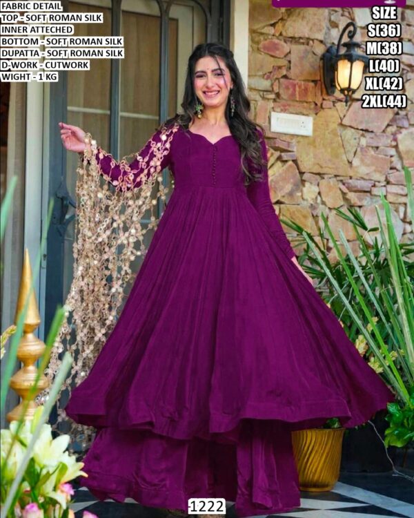 Stylish Festive Wear Roman Silk Suit