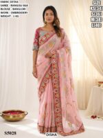 Party Wear Embroidered Saree For Women