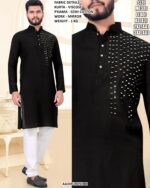 Viscose Mirror Work Kurta Pajama For Men