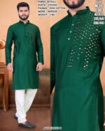 Viscose Mirror Work Kurta Pajama For Men