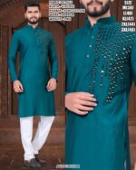 Viscose Mirror Work Kurta Pajama For Men