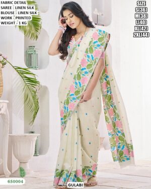 Designer Printed Work Saree For Women