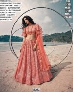 Butterfly Net Sequence Embroidery Lehenga Choli