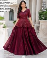 Stylish Pipe Embroidery Gown For Women