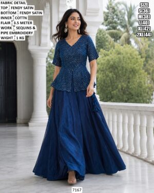 Stylish Pipe Embroidery Gown For Women