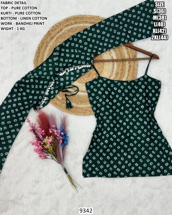 Casual Wear Bandhej Print Kurti Set