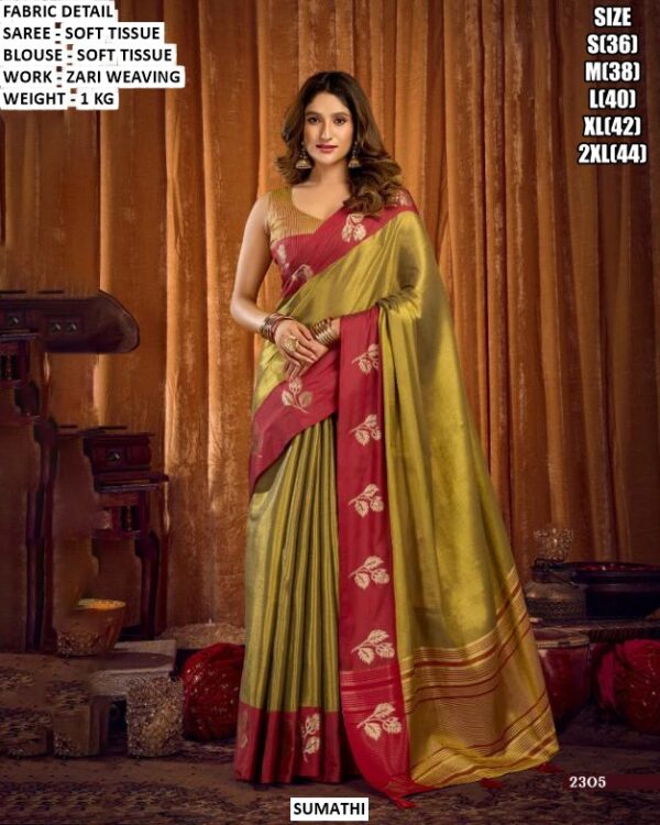 Designer Zari Weaving Saree For Women