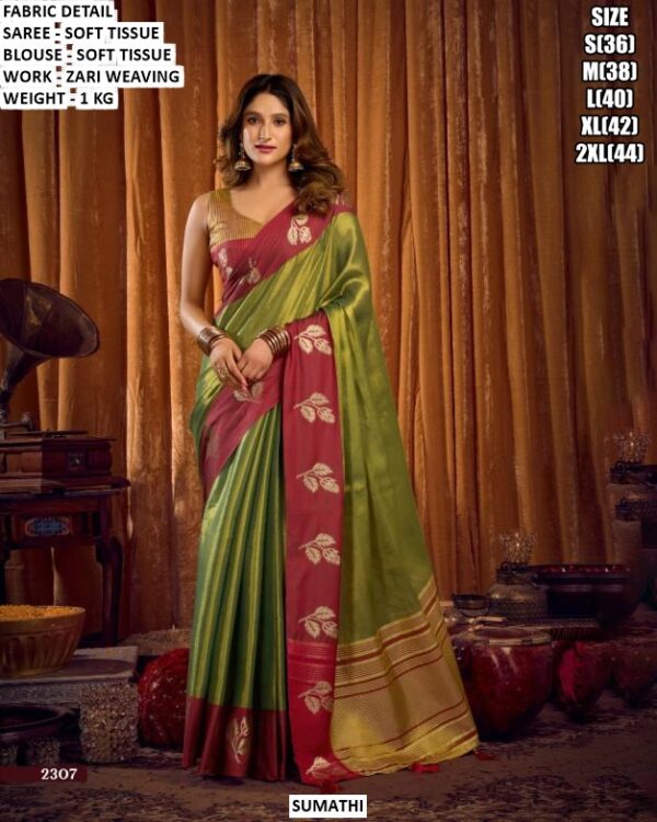 Designer Zari Weaving Saree For Women
