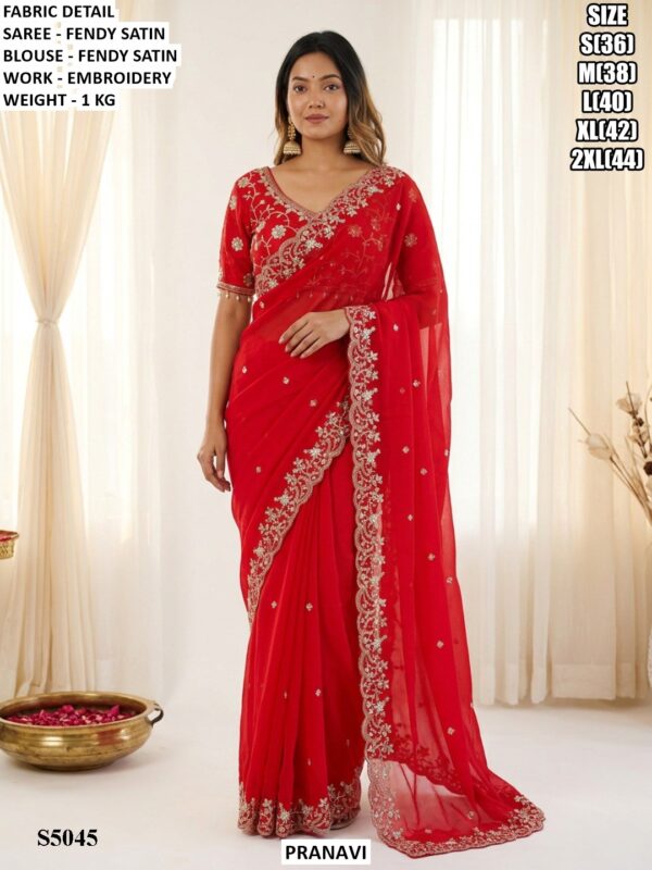 Stylish Party Wear Fendy Satin Saree