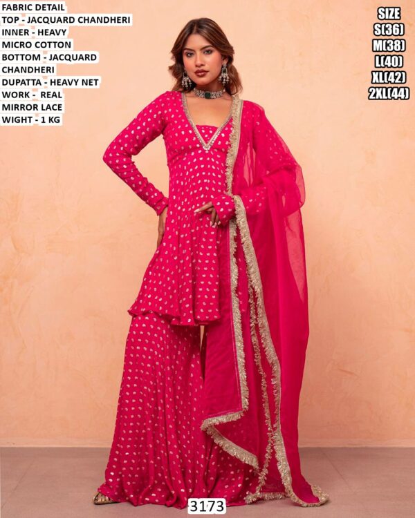 Party Wear Jacquard Chanderi Designer Suit