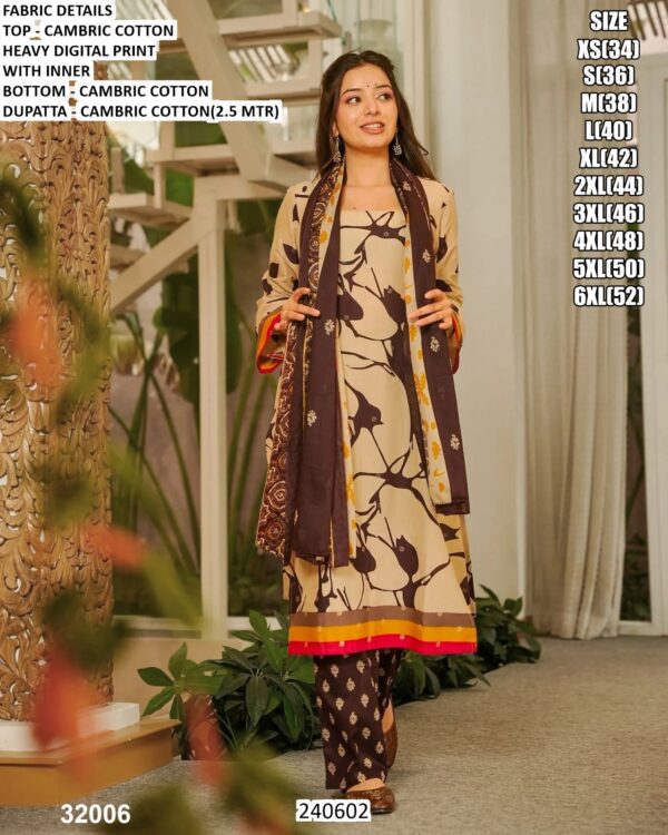 Cambric Cotton Digital Print Suit Set