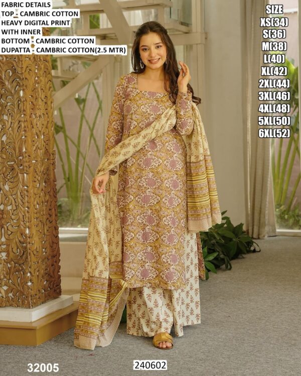 Cambric Cotton Digital Print Suit Set