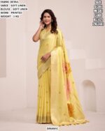 Women’S Soft Linen Printed Saree