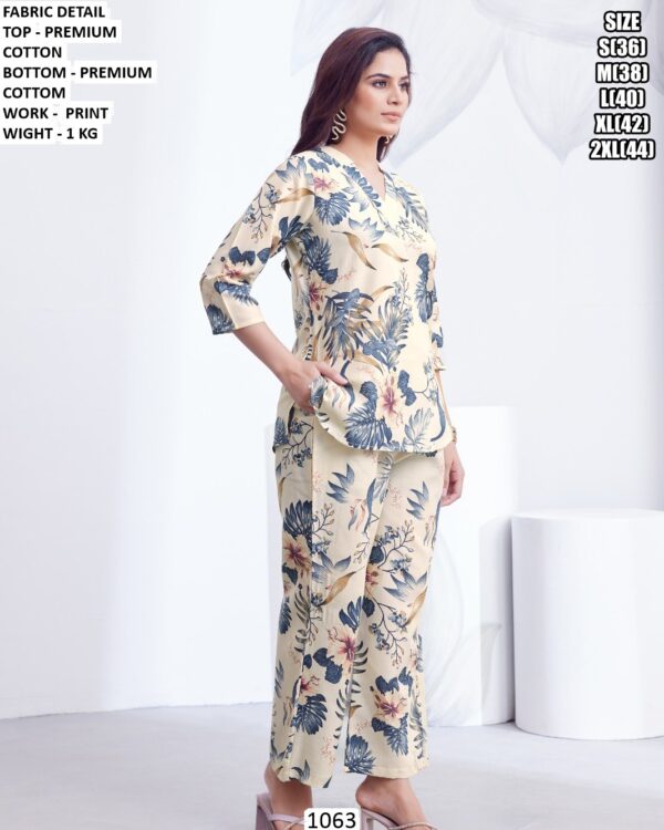 Elegant Casual Wear Top Bottom Set
