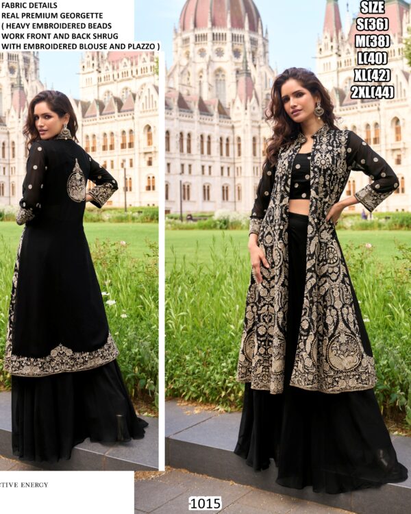 Real Premium Georgette Embroidered Shrug Set