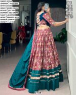 Tasar Silk Lehenga Set With Mirror Gamthi Work