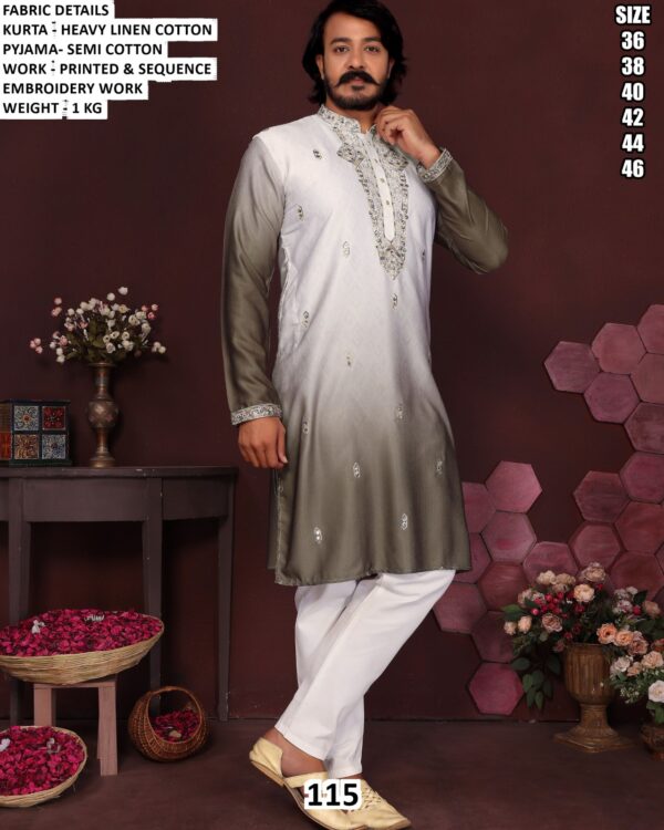 Men’S Heavy Linen Cotton Kurta Pajama