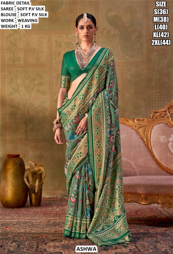 Soft P.V Silk Weaving Saree With Blouse