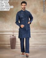Viscose Embroidery Sequence Koti Kurta Pyjama Set