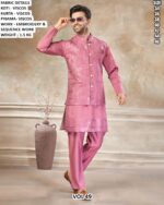 Viscose Embroidery Sequence Koti Kurta Pyjama Set