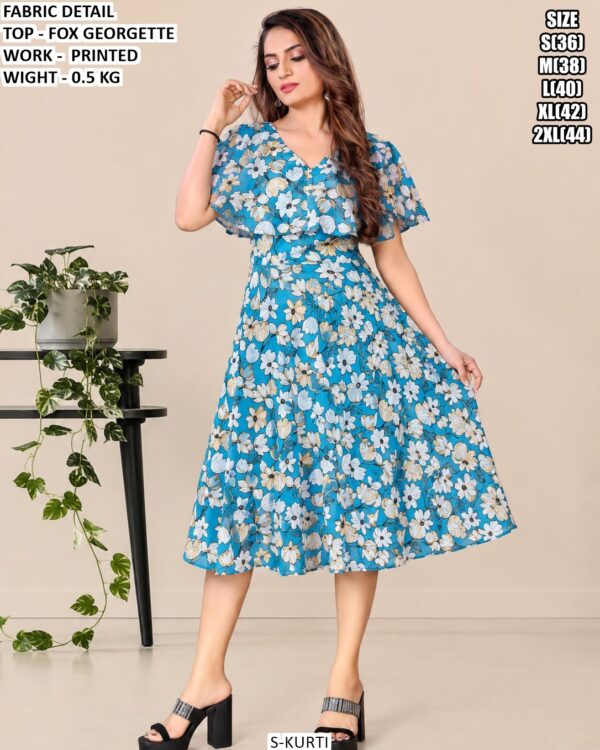 Fox Georgette Printed Gown For Women