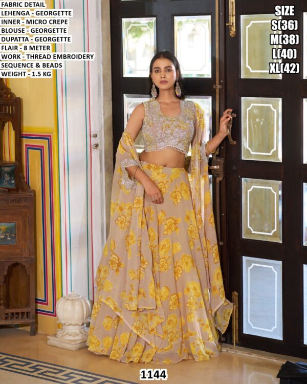 Designer Sequence And Beads Work Lehenga