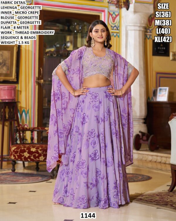 Designer Sequence And Beads Work Lehenga