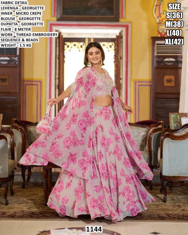 Designer Sequence And Beads Work Lehenga
