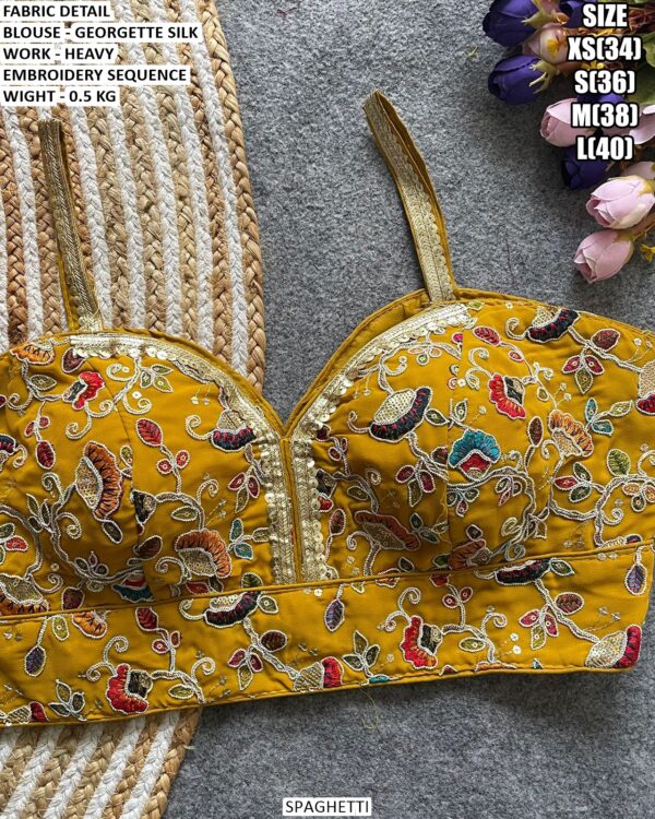 Heavy Embroidery Sequence Blouse For Women