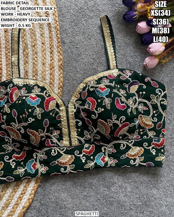 Heavy Embroidery Sequence Blouse For Women