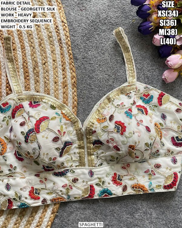 Heavy Embroidery Sequence Blouse For Women