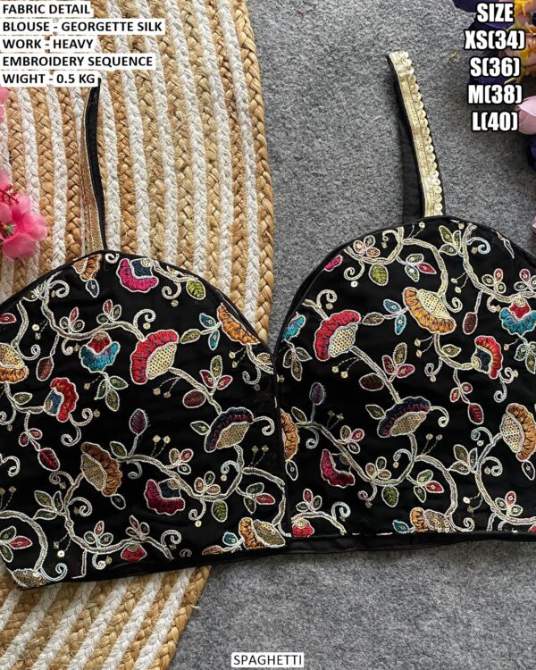 Heavy Embroidery Sequence Blouse For Women