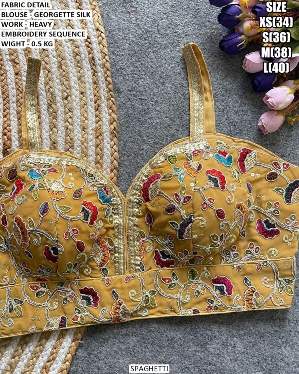 Heavy Embroidery Sequence Blouse For Women