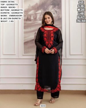 Georgette Embroidery Suit Set For Women