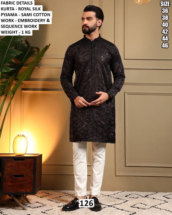Royal Silk Embroidery Kurta Pajama Set