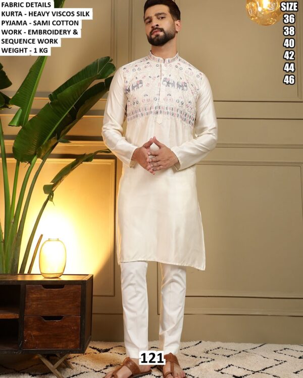 Designer Sequence Work Men Kurta Set