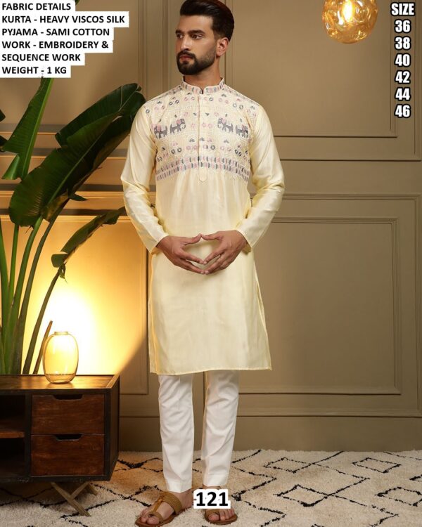Designer Sequence Work Men Kurta Set