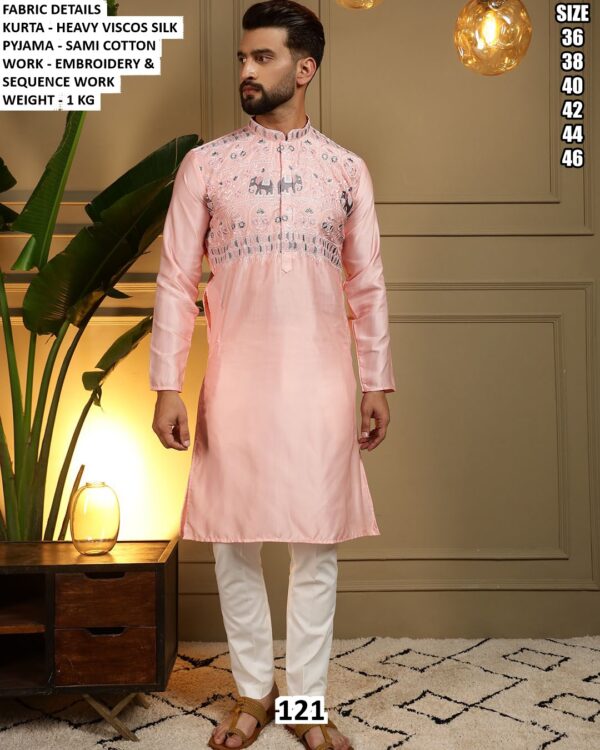 Designer Sequence Work Men Kurta Set