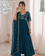 Elegant Faux Blooming Embroidery Gown Set