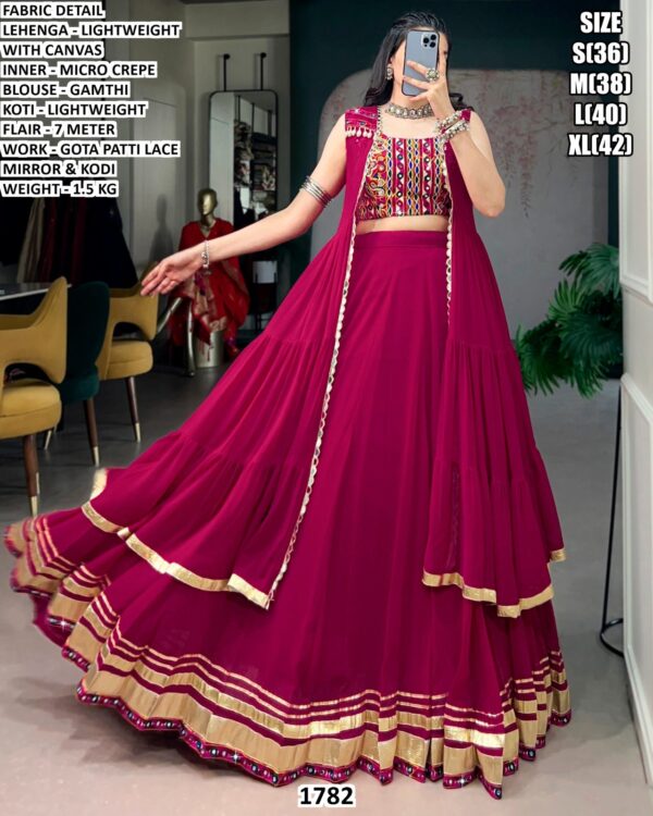 Lightweight Lehenga With Gamthi Blouse And Koti