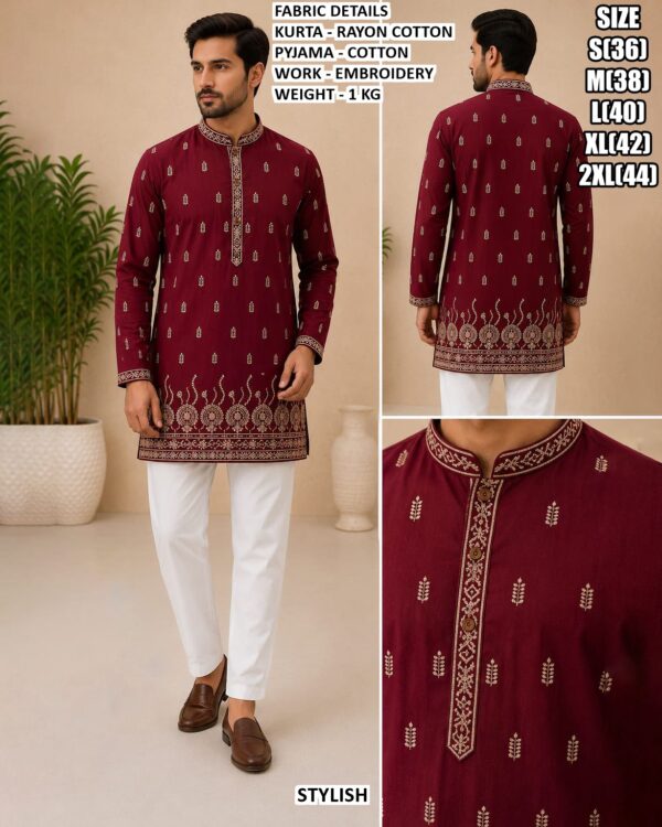 Festive Wear Rayon Cotton Kurta Pyjama