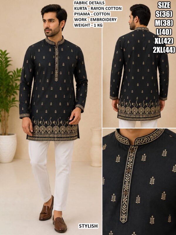 Festive Wear Rayon Cotton Kurta Pyjama