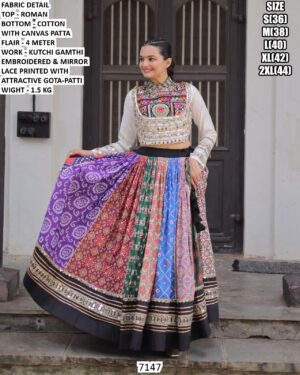 Traditional Gamthi Work Lehenga For Women