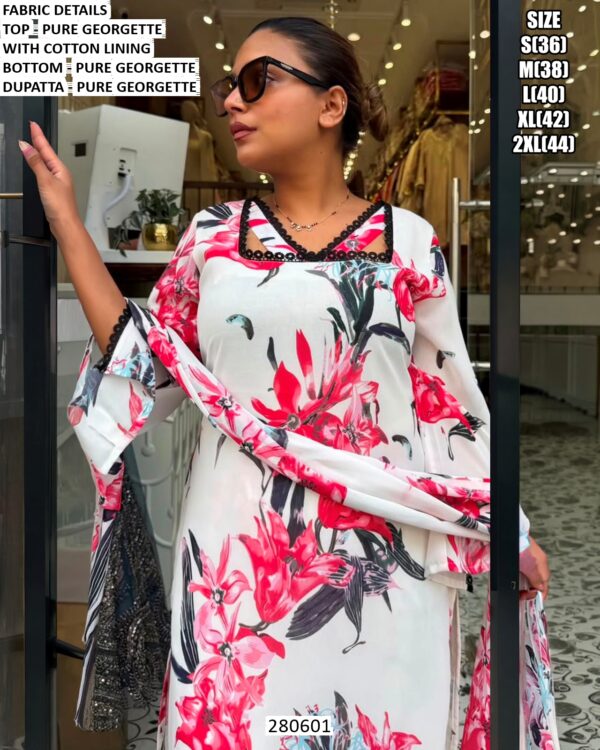 Women’S Pure Georgette Floral Printed Suit Set