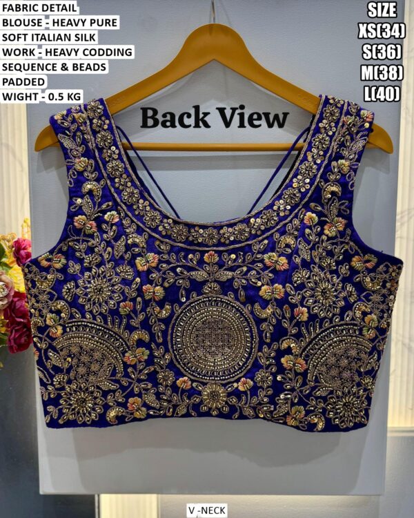 Heavy Italian Silk Designer V-Neck Blouse