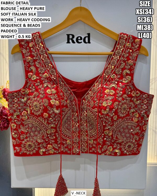 Heavy Italian Silk Designer V-Neck Blouse