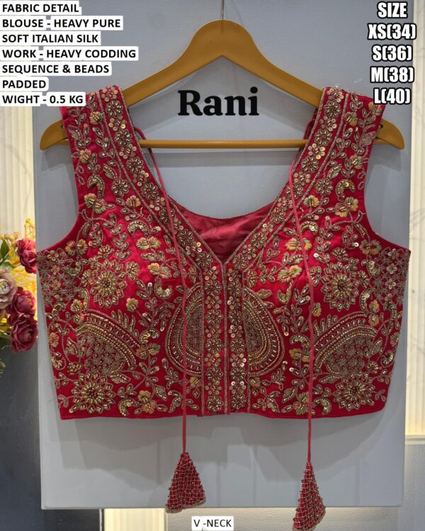 Heavy Italian Silk Designer V-Neck Blouse